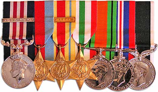 Wilson Penman's replica set of medals